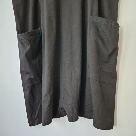 Deepself Black V Neck One Piece Halter Short Romper Pockets Womens 2XL - Picture 3 of 8